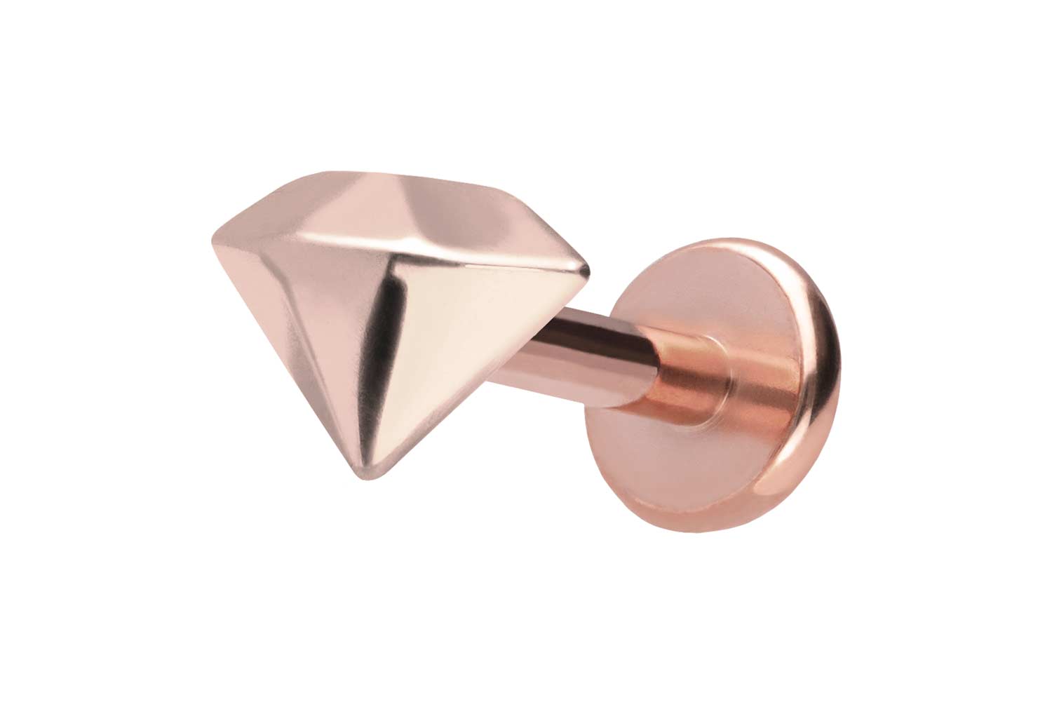 Titan Labret Piercing mit Push Fit DIAMANT